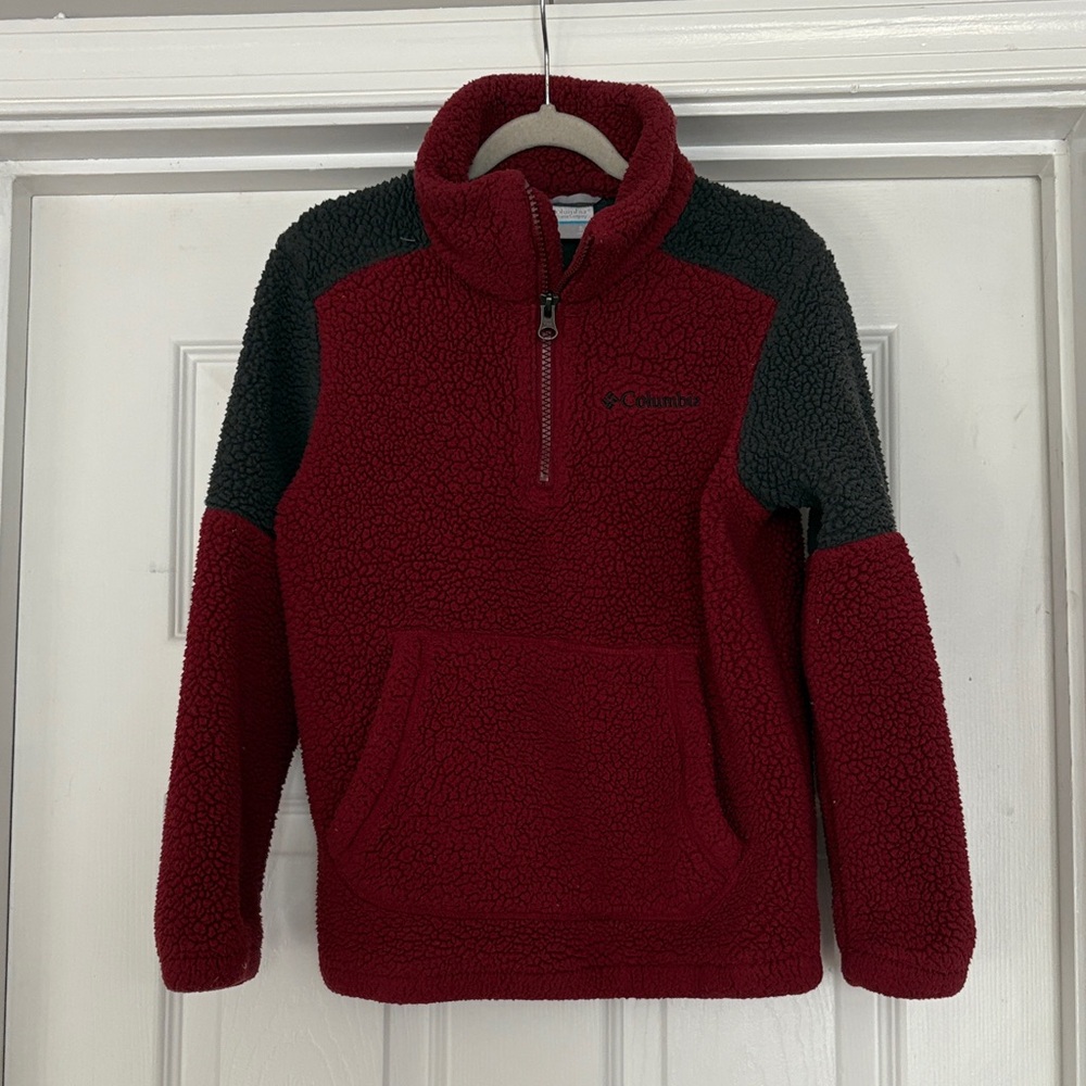 Columbia Burgundy and Charcoal Fleece Jacket